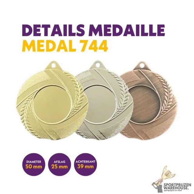 Unieke medaille in 3 kleuren