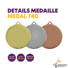 Grote medaille in 3 kleuren - M740