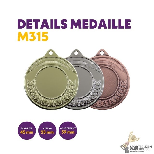 Chique medaille in 3 kleuren Chique medaille in 3 kleuren
