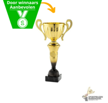 Mooie gouden bokaal met zwart accent - MT.151