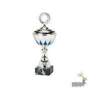 Zilveren trofee met blauw accent - 25 mm topstuk - MT.133