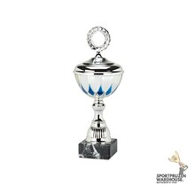 Zilveren trofee met blauw accent - 25 mm topstuk - MT.133