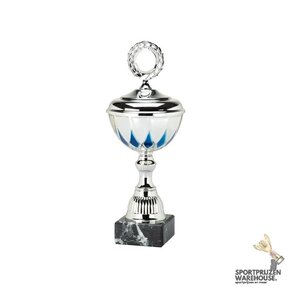 Zilveren trofee met blauw accent - 25 mm topstuk - MT.133