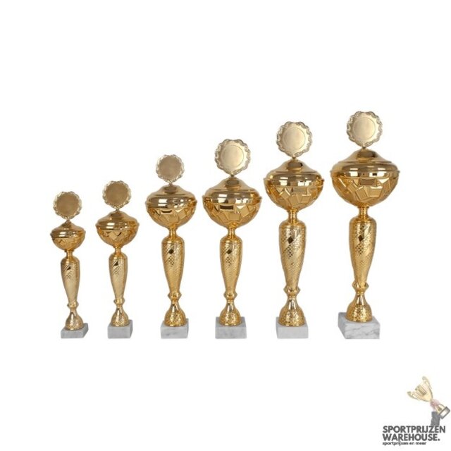 Gouden bokaal met wit marmer - AK5082