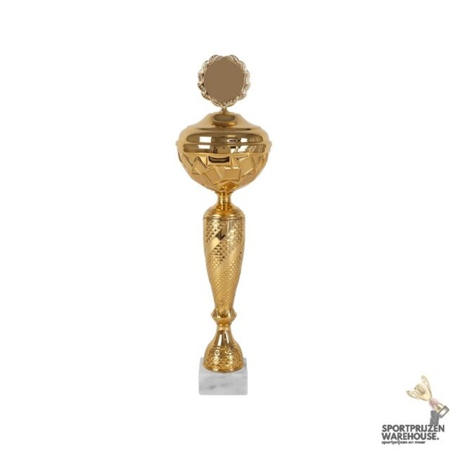 Gouden bokaal met wit marmer - AK5082