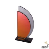 Unieke glazen trofee met rood accent - Bella