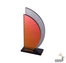 Unieke glazen trofee met rood accent - Bella