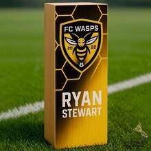 Houten trofee met graveeropties - H301