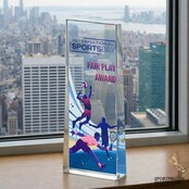 Glazen trofee luxe - met graveer mogelijkheden - W371