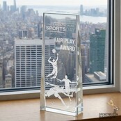 Glazen trofee luxe - met graveer mogelijkheden - W371