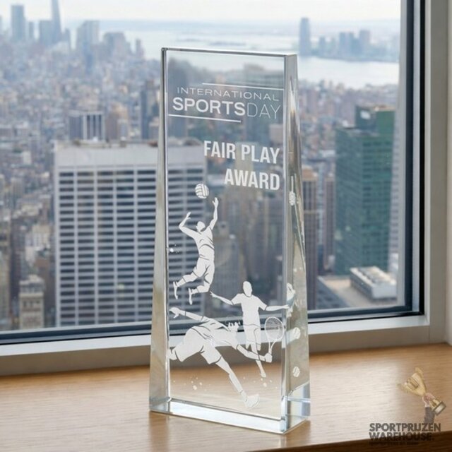Glazen trofee luxe - met graveer mogelijkheden - W371