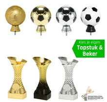Voetbal trofee met leuke opties