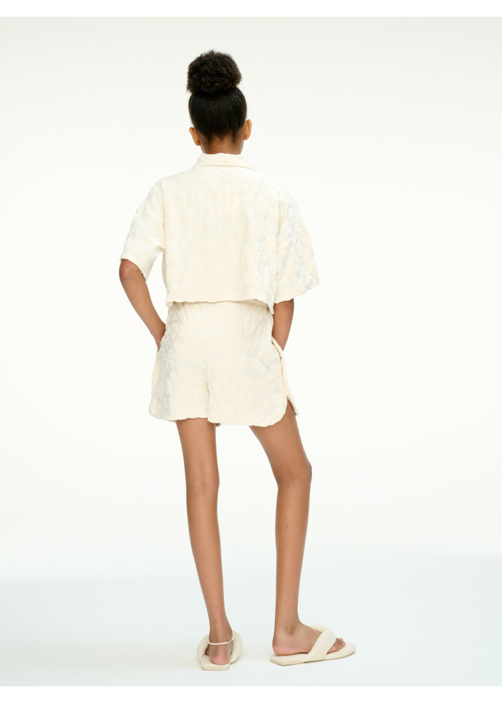 Les Coyotes De Paris LCDP Towelling Flower Shorts Creme