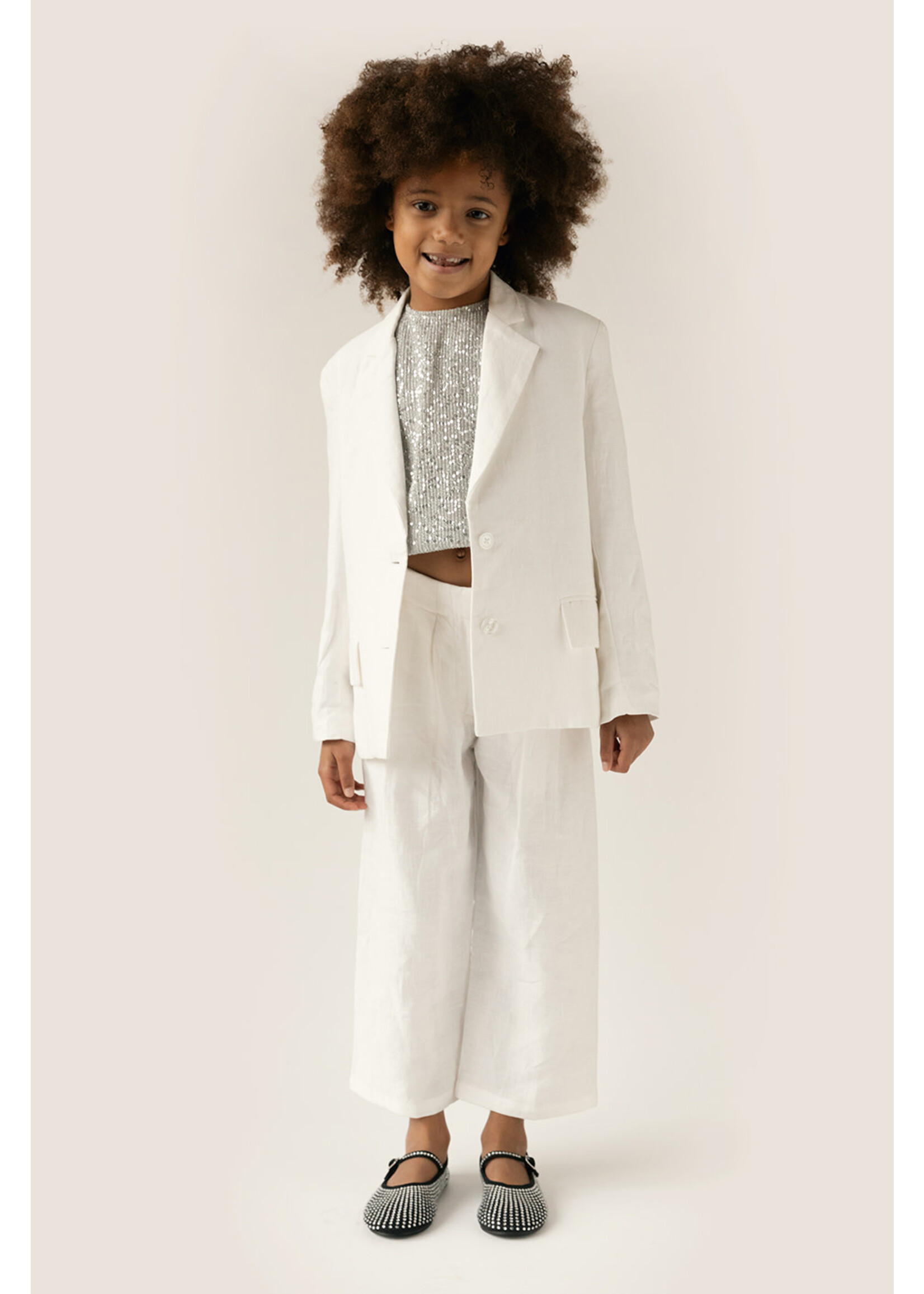 Simple Kids Simple Kids Trousers Cheerios White Linen