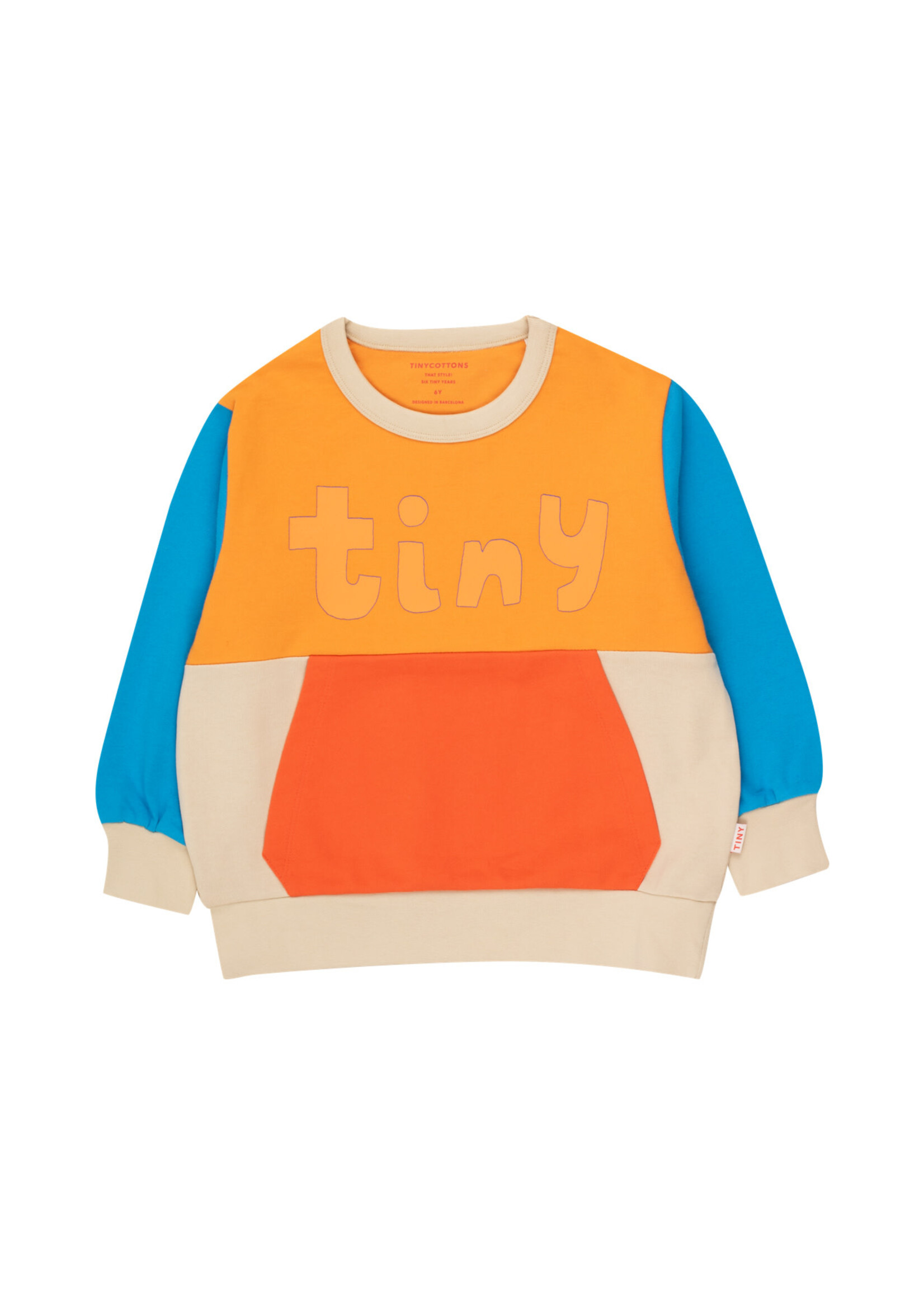 TinyCottons TinyCottons Sweater Color Block Orange/Vanilla