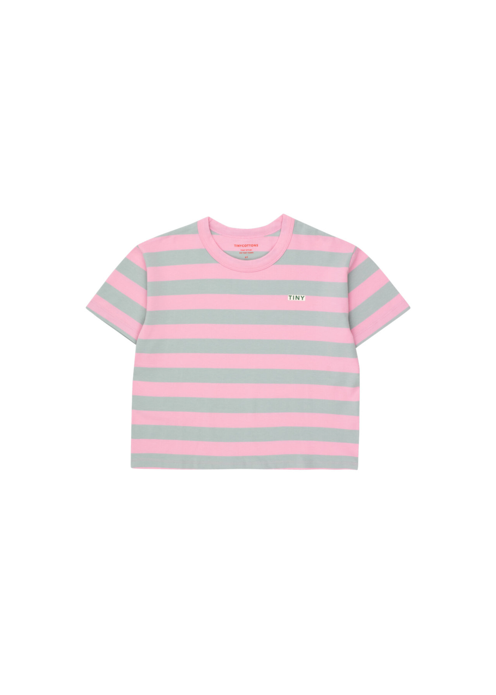 TinyCottons TinyCottons T-Shirt Stripes Pink/Grey