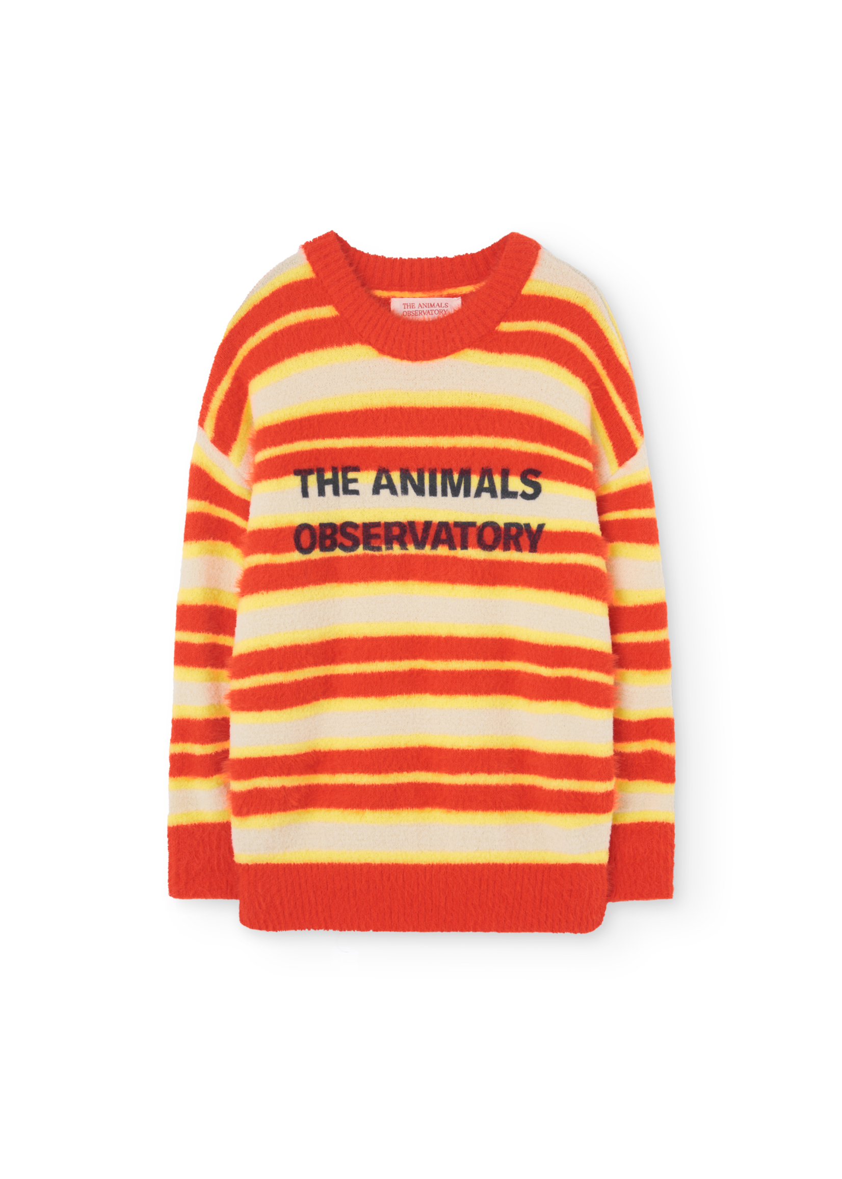 The Animals Observatory TAO Pullover Bull Stripes Orange Fluo