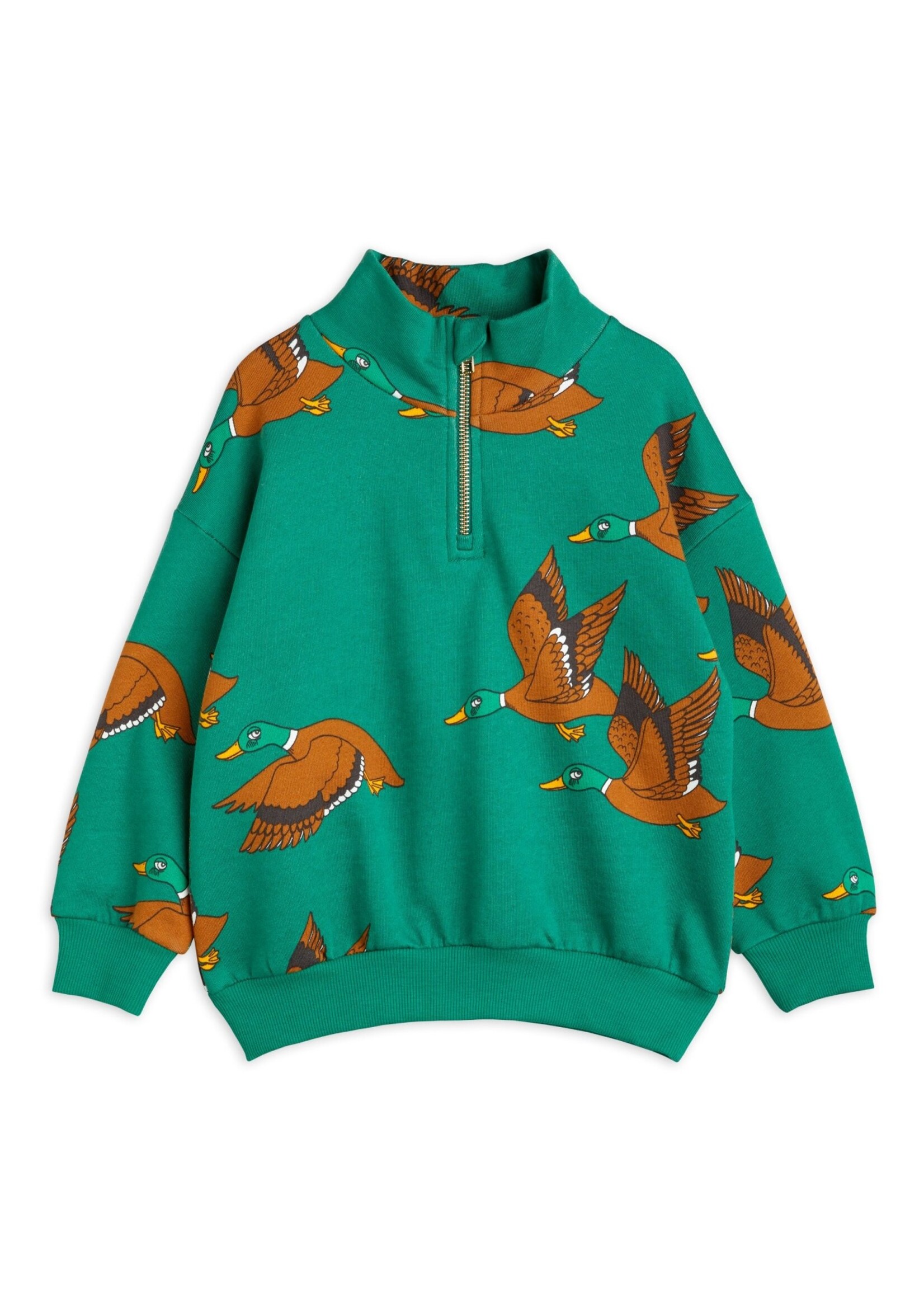 Mini Rodini Mini Rodini Sweater Zip Ducks Green