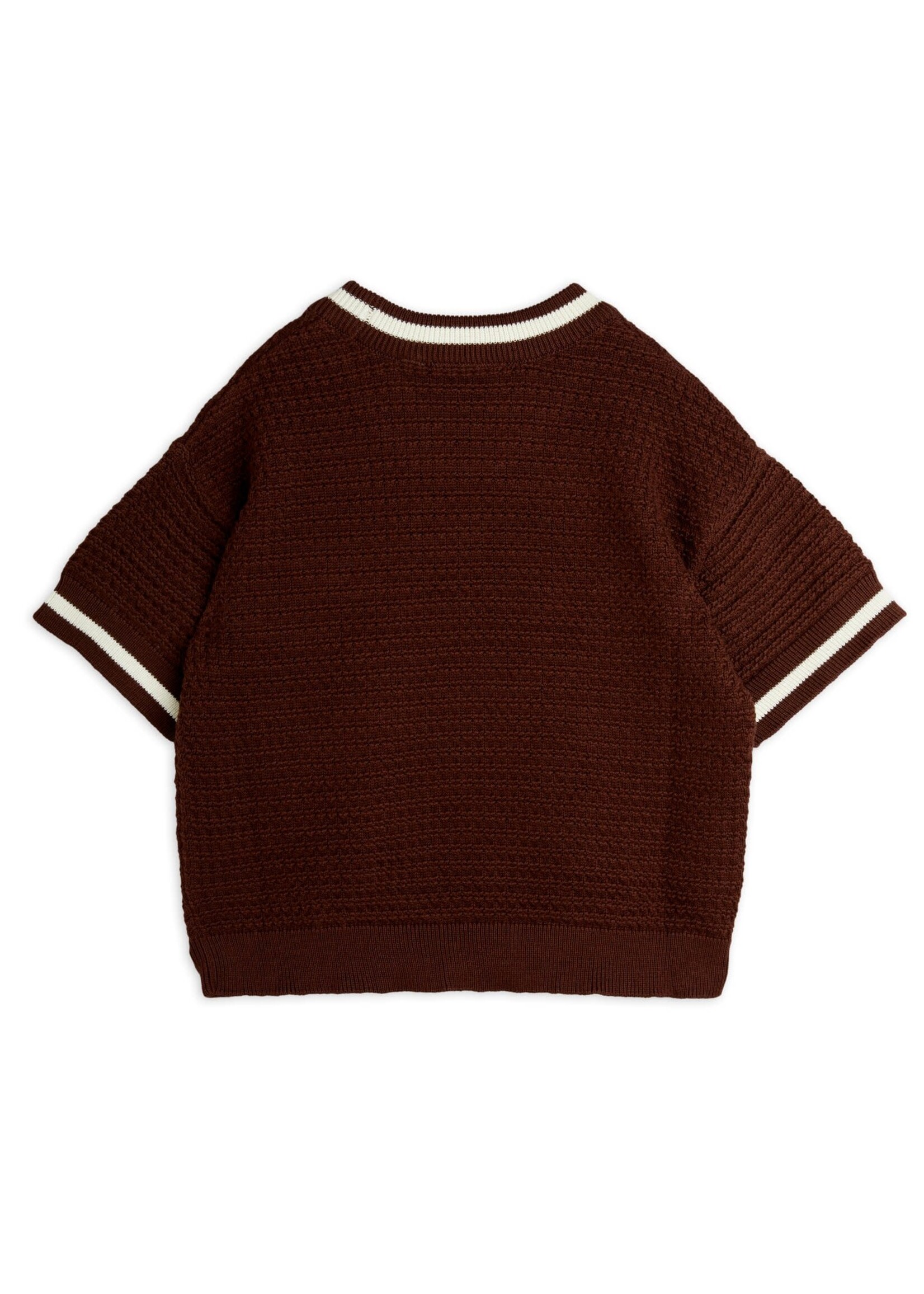 Mini Rodini Mini Rodini Crochet Shirt Lizard Patch Brown