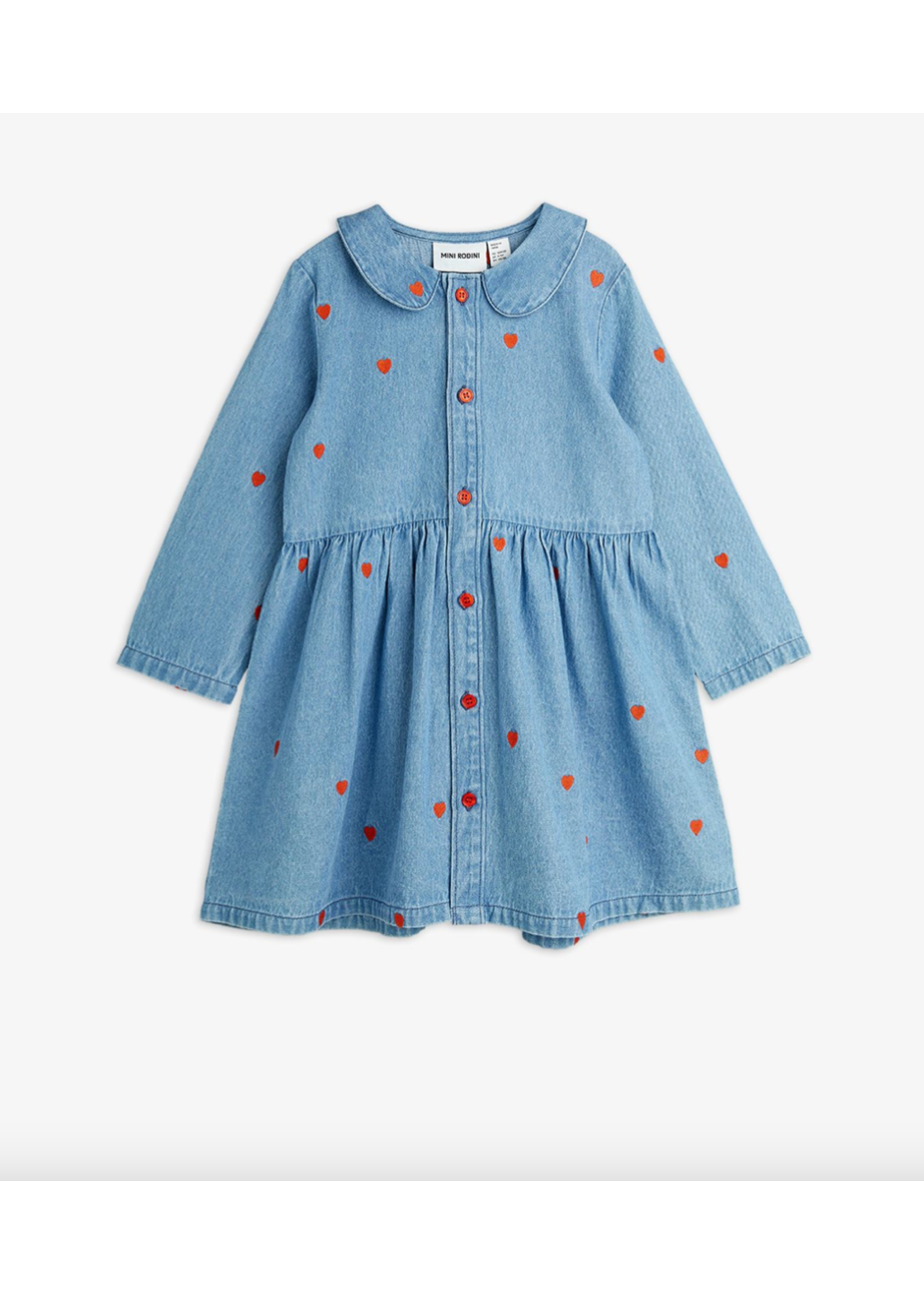 Mini Rodini Mini Rodini Dress Light Denim Hearts