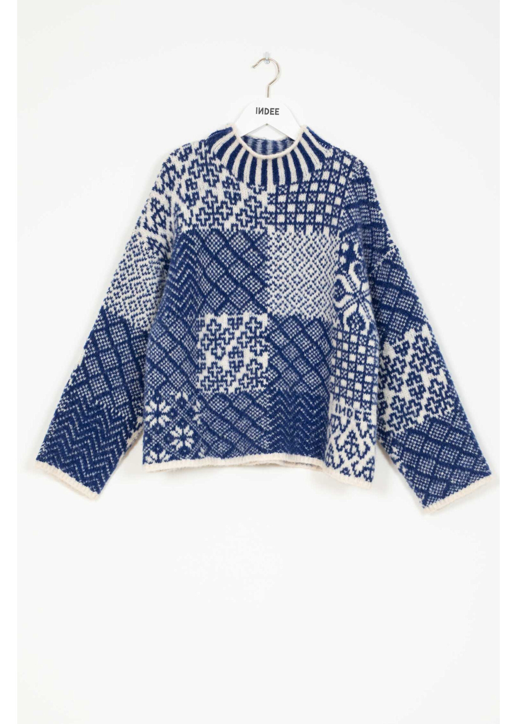 INDEE INDEE Pullover Tennesse Jacquard Blue