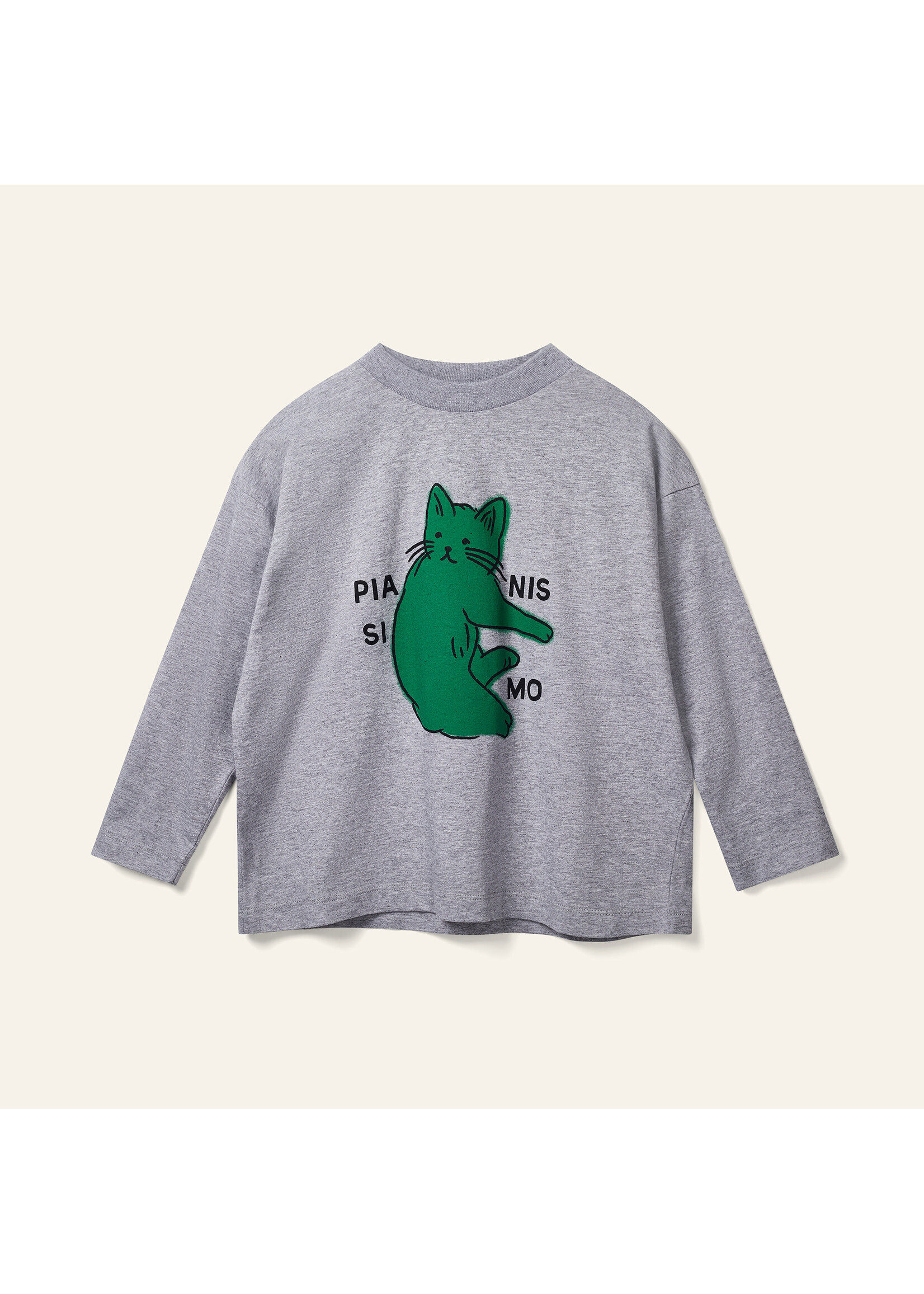 Wynken Wynken T-Shirt Kukka Cat  Grey Melange