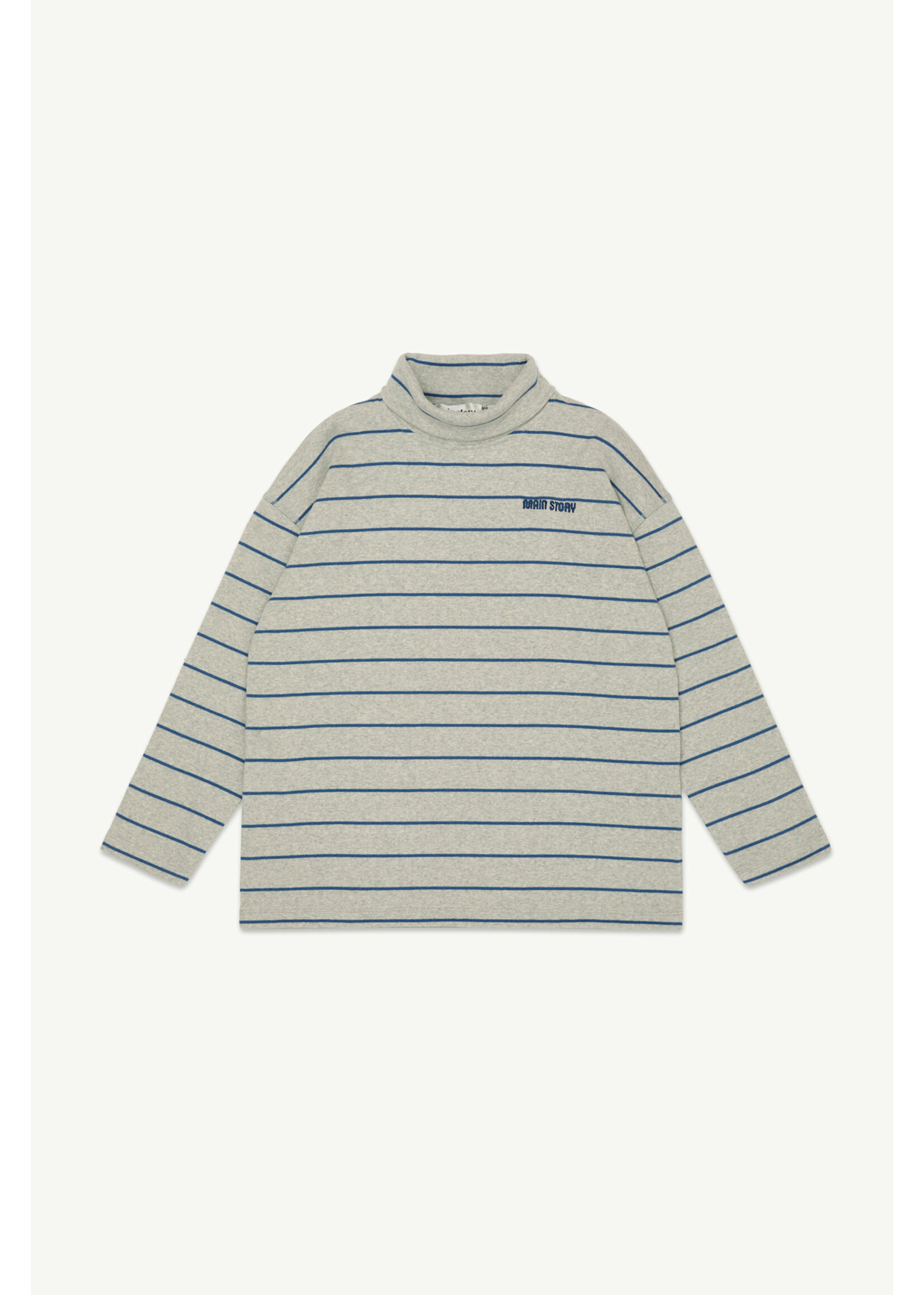 Main Story Main Story Roll Neck Ribbed Grey Melange