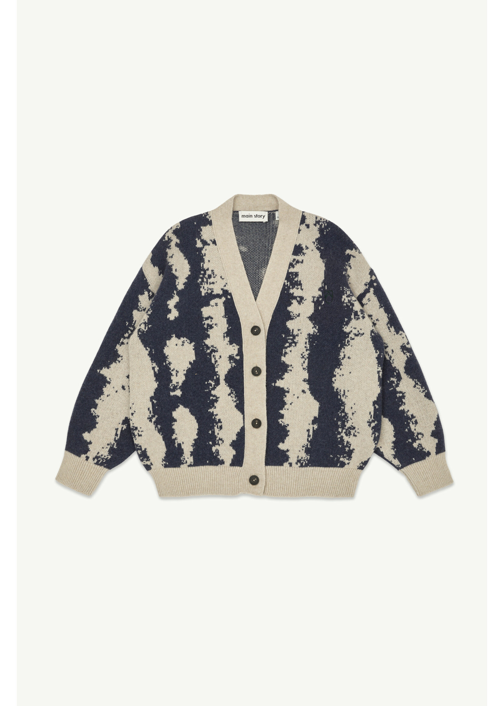 Main Story Main Story Cardigan Knitted Oat & Navy
