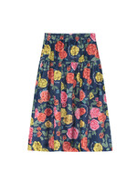 Maison Mangostan Maison Mangostan Skirt Roses Navy