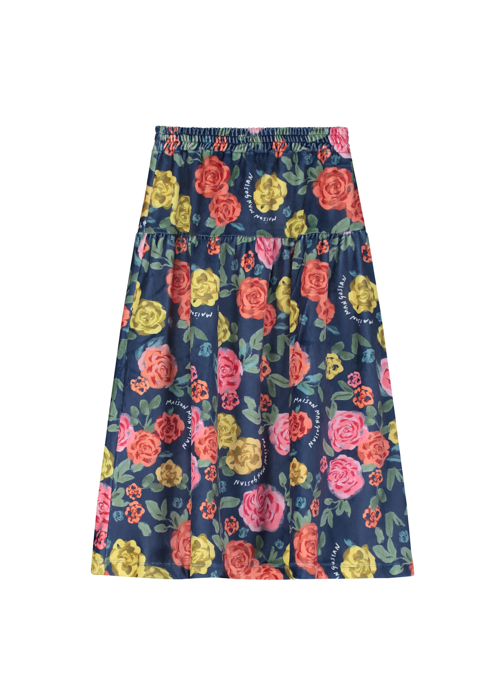 Maison Mangostan Maison Mangostan Skirt Roses Navy