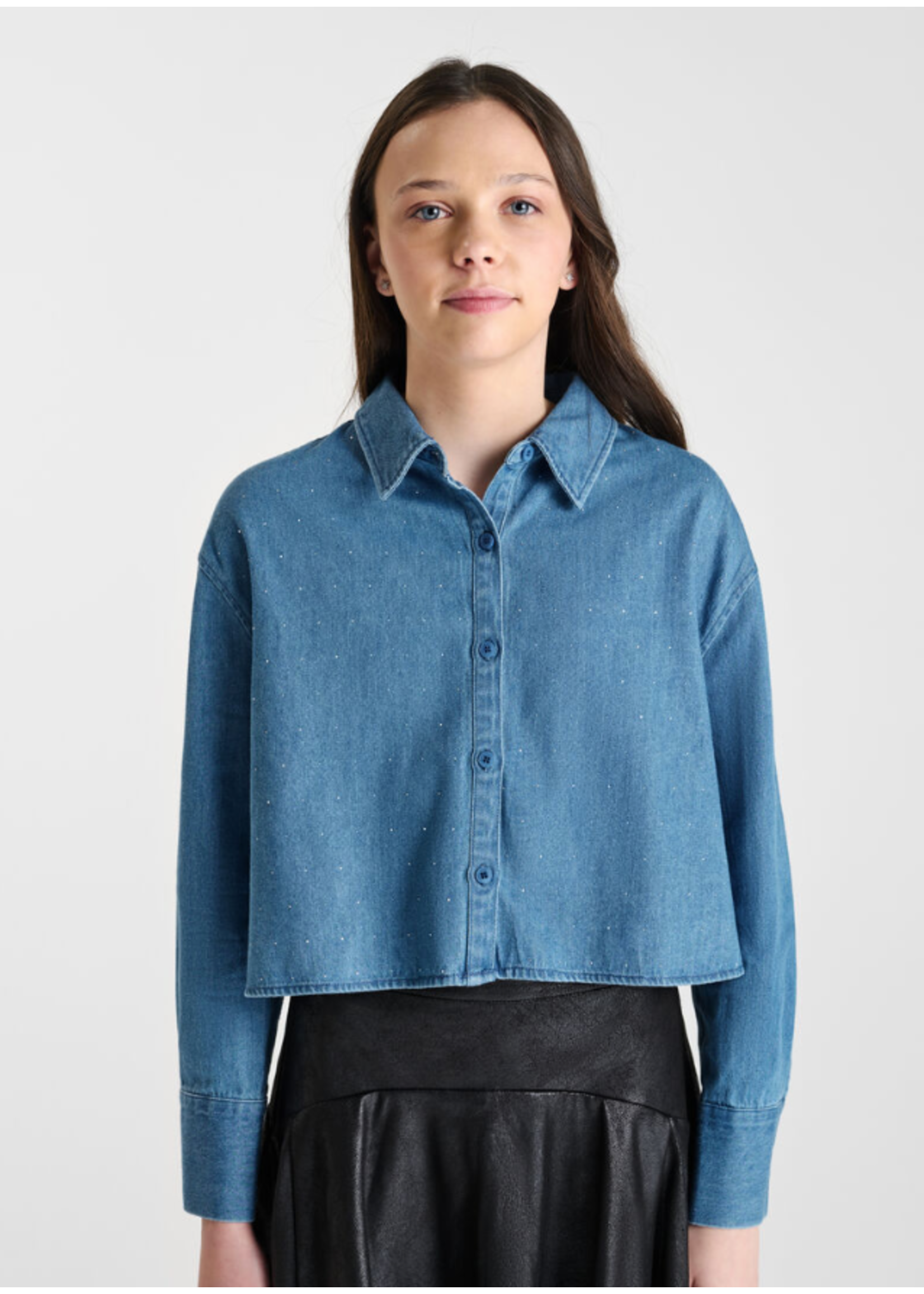 LTDC LTDC Crystal STudded Shirt Albertagi Blue
