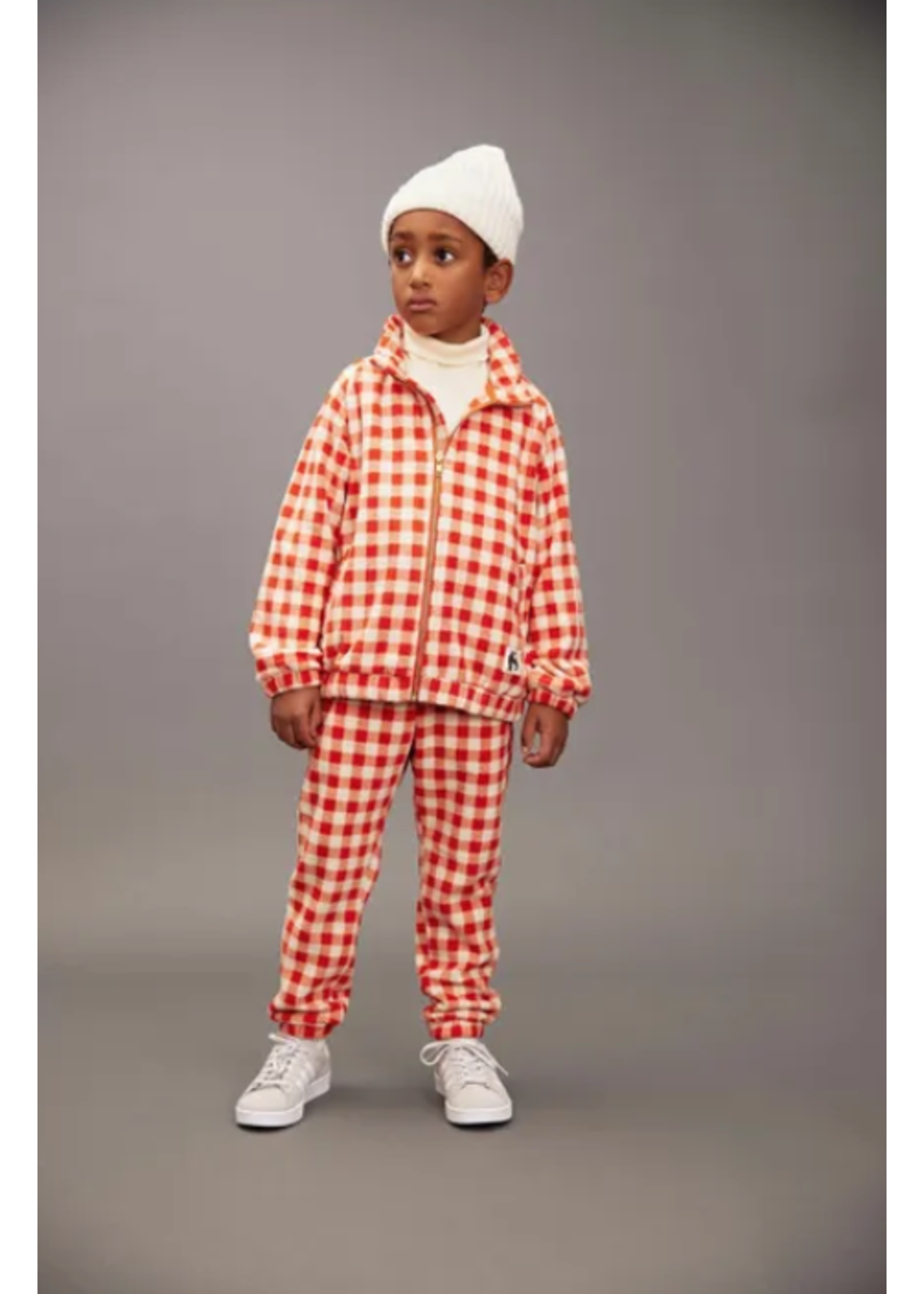 Mini Rodini Mini Rodini Fleece Pants Gingham Red