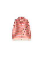 The Animals Observatory TAO Oversized Cardigan Racoon Stripes Red/White