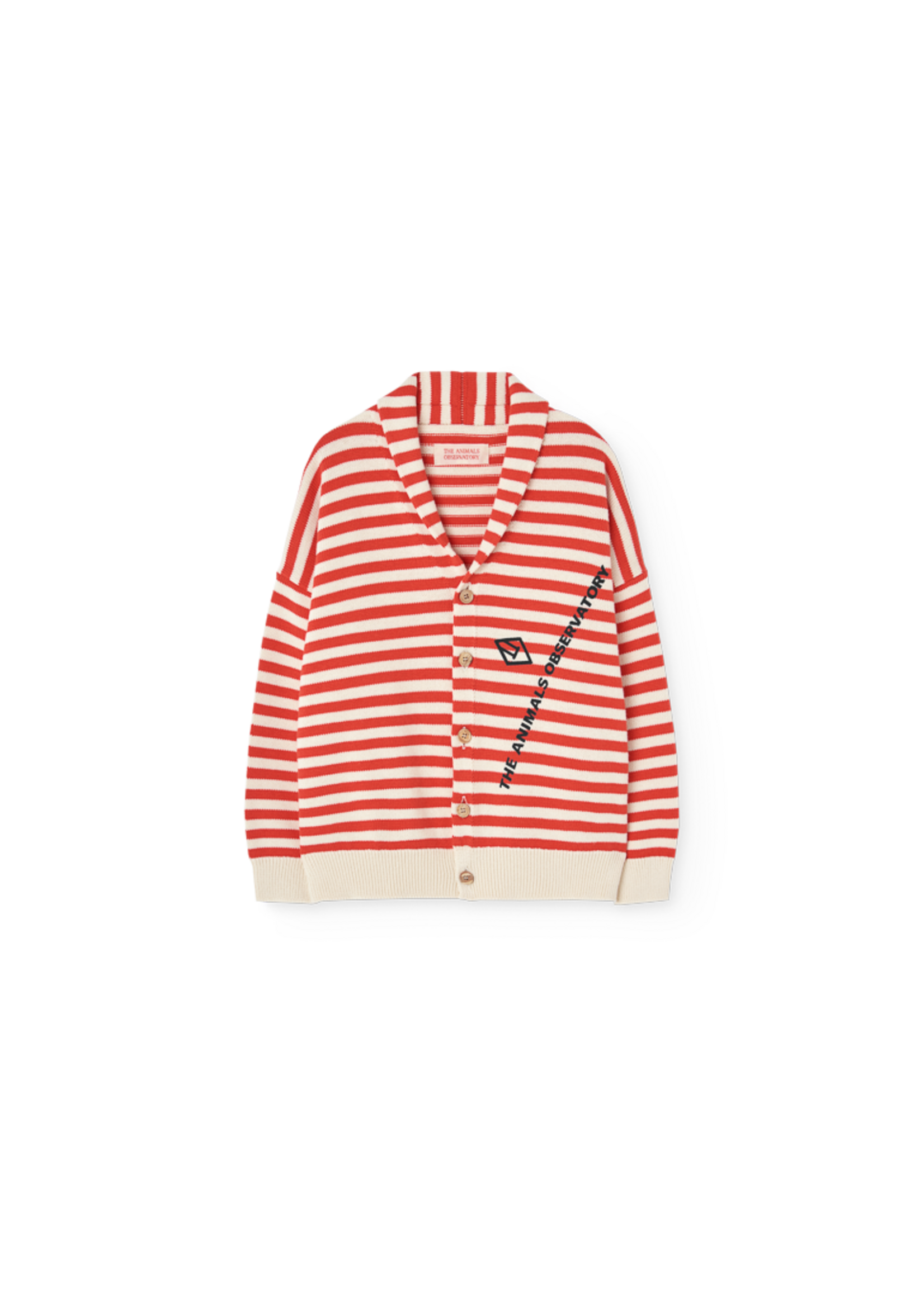 The Animals Observatory TAO Oversized Cardigan Racoon Stripes Red/White