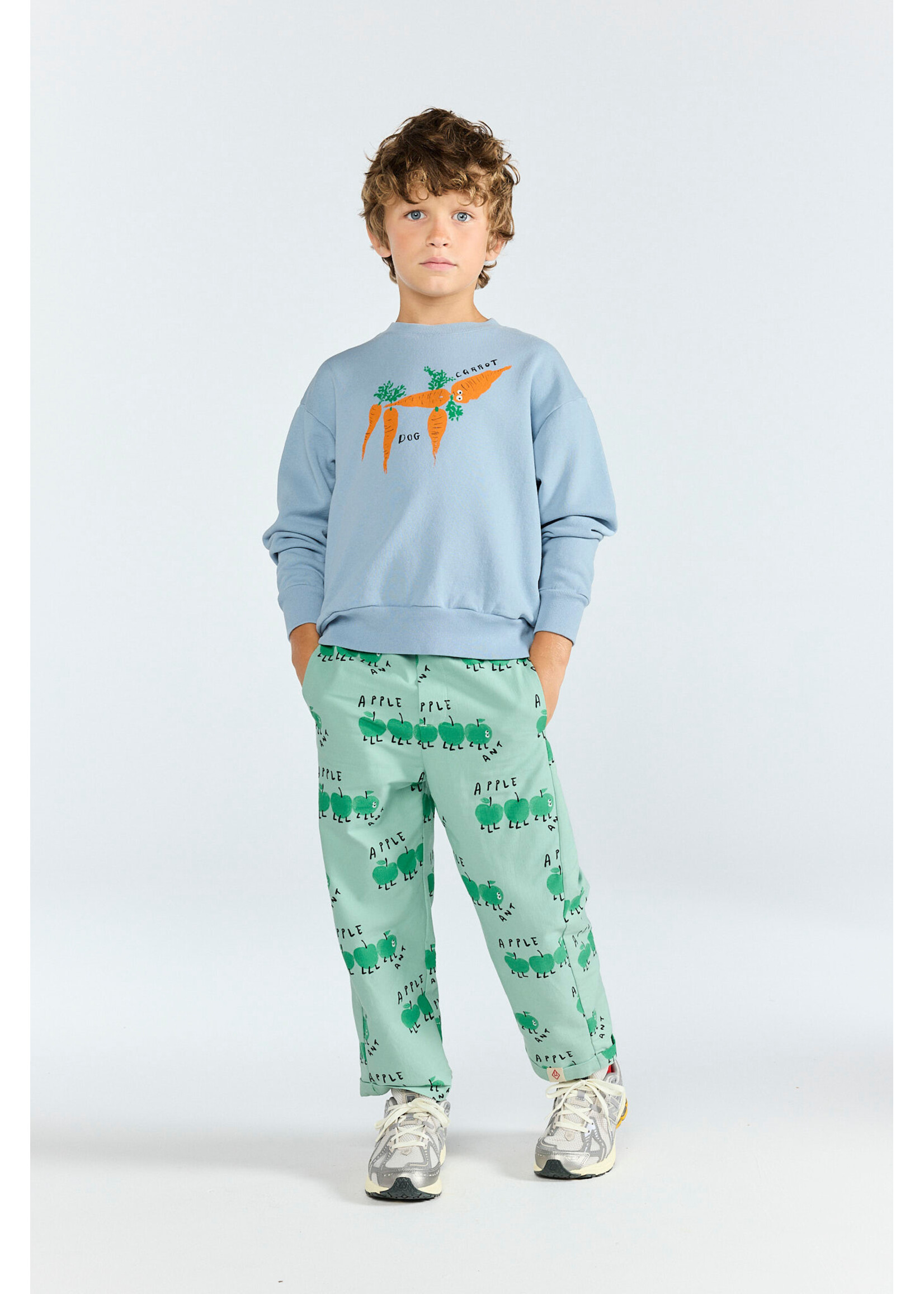 The Animals Observatory TAO Sweater Bear Carrots Blue