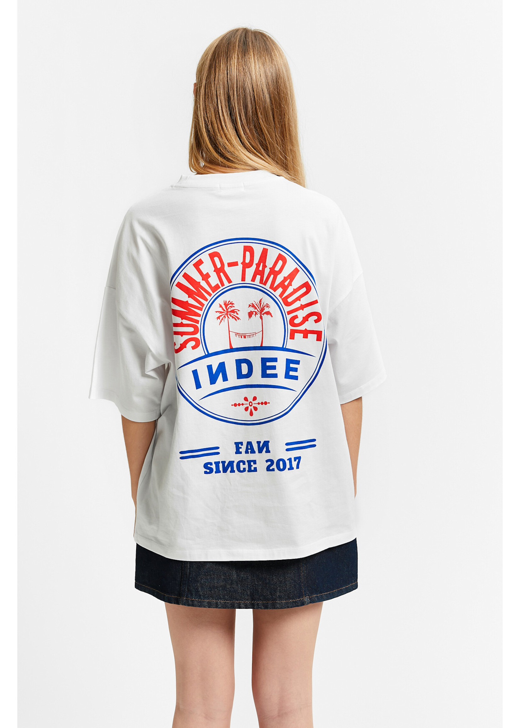 INDEE INDEE Oversized T-Shirt Vibes Off White