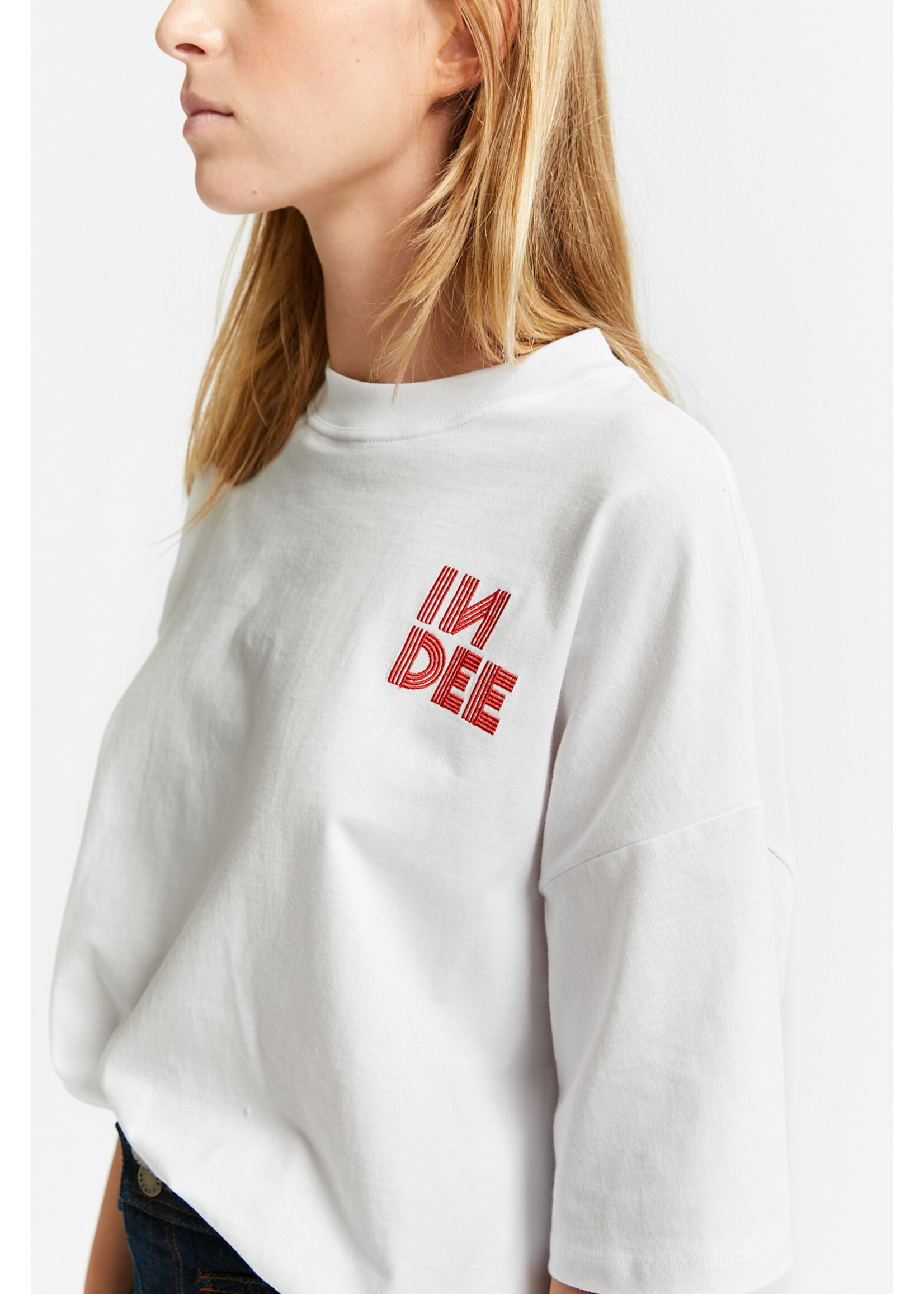 INDEE INDEE Oversized T-Shirt Vibes Off White