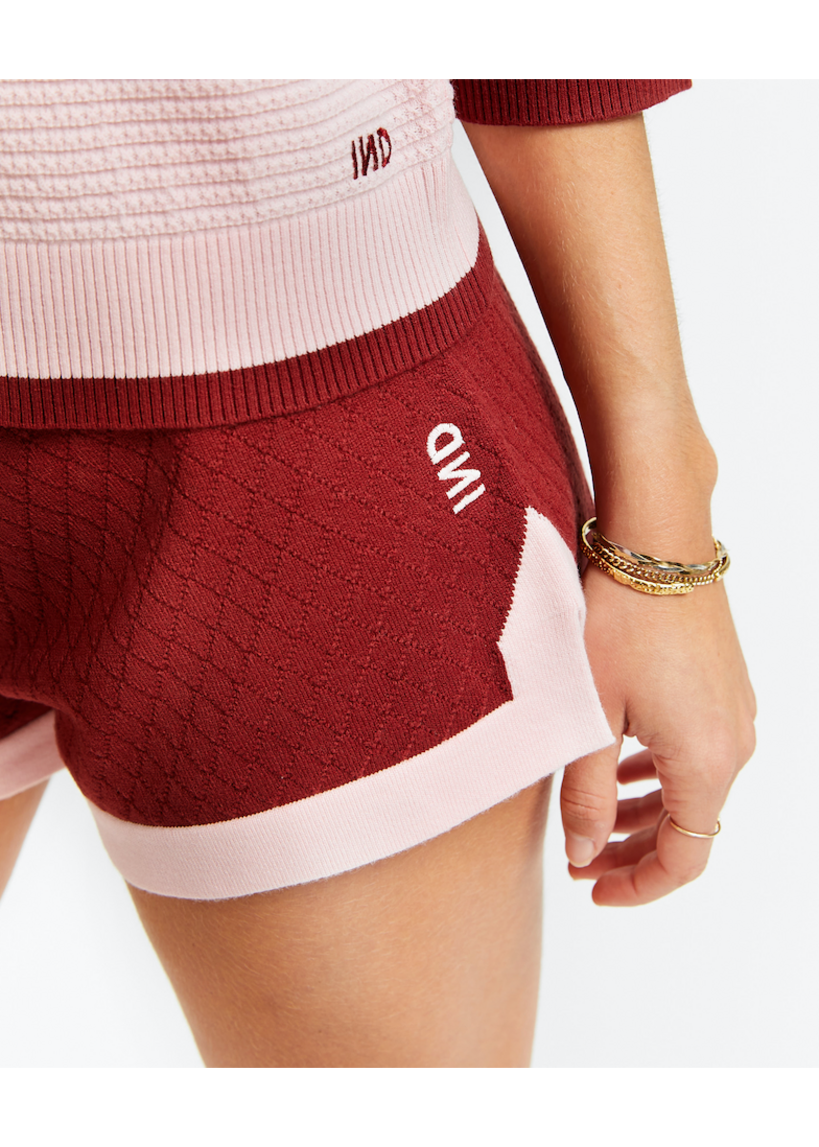 INDEE INDEE Knitted Shorts Violet Rooibos Red
