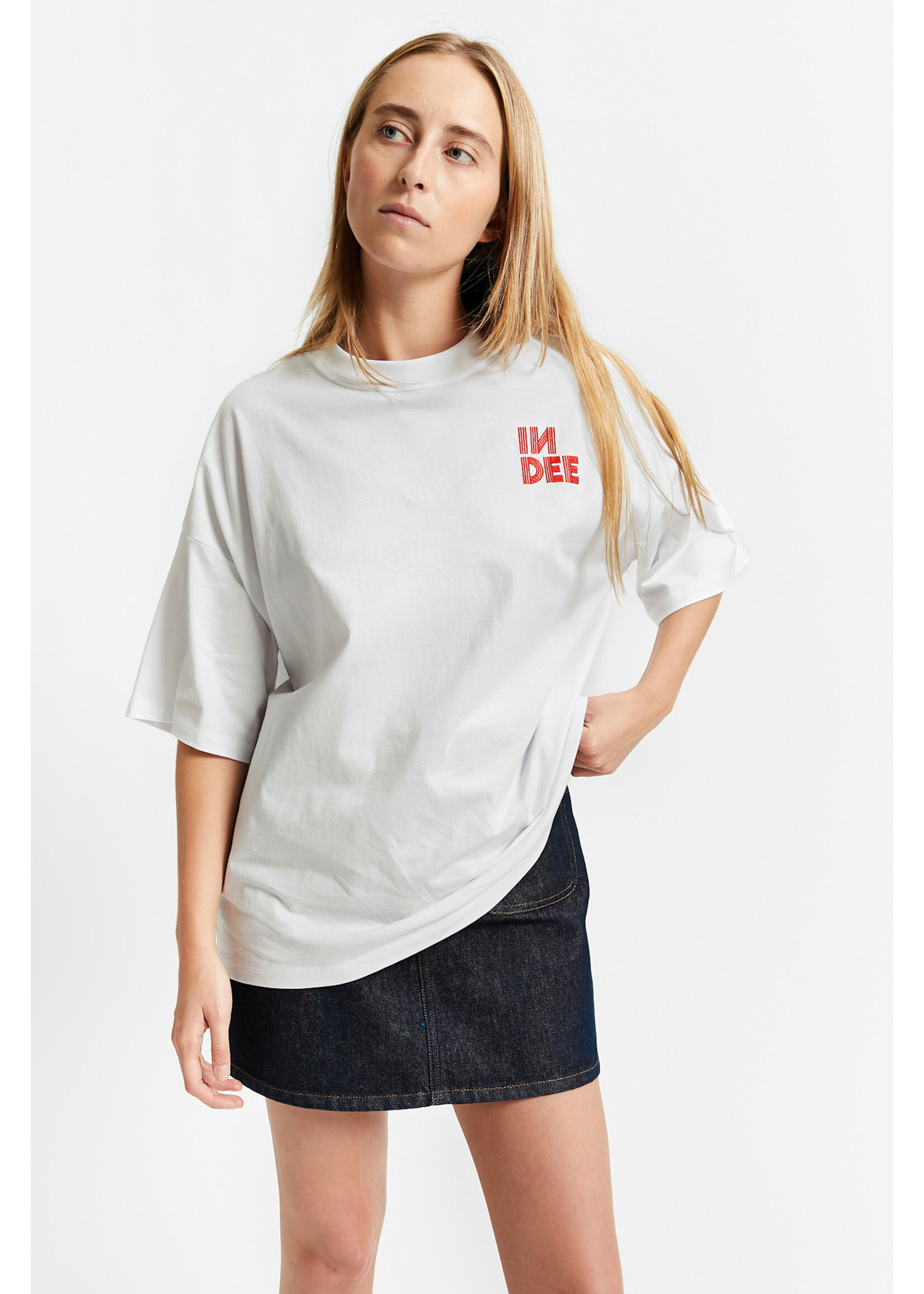 INDEE INDEE Oversized T-Shirt Vibes Off White