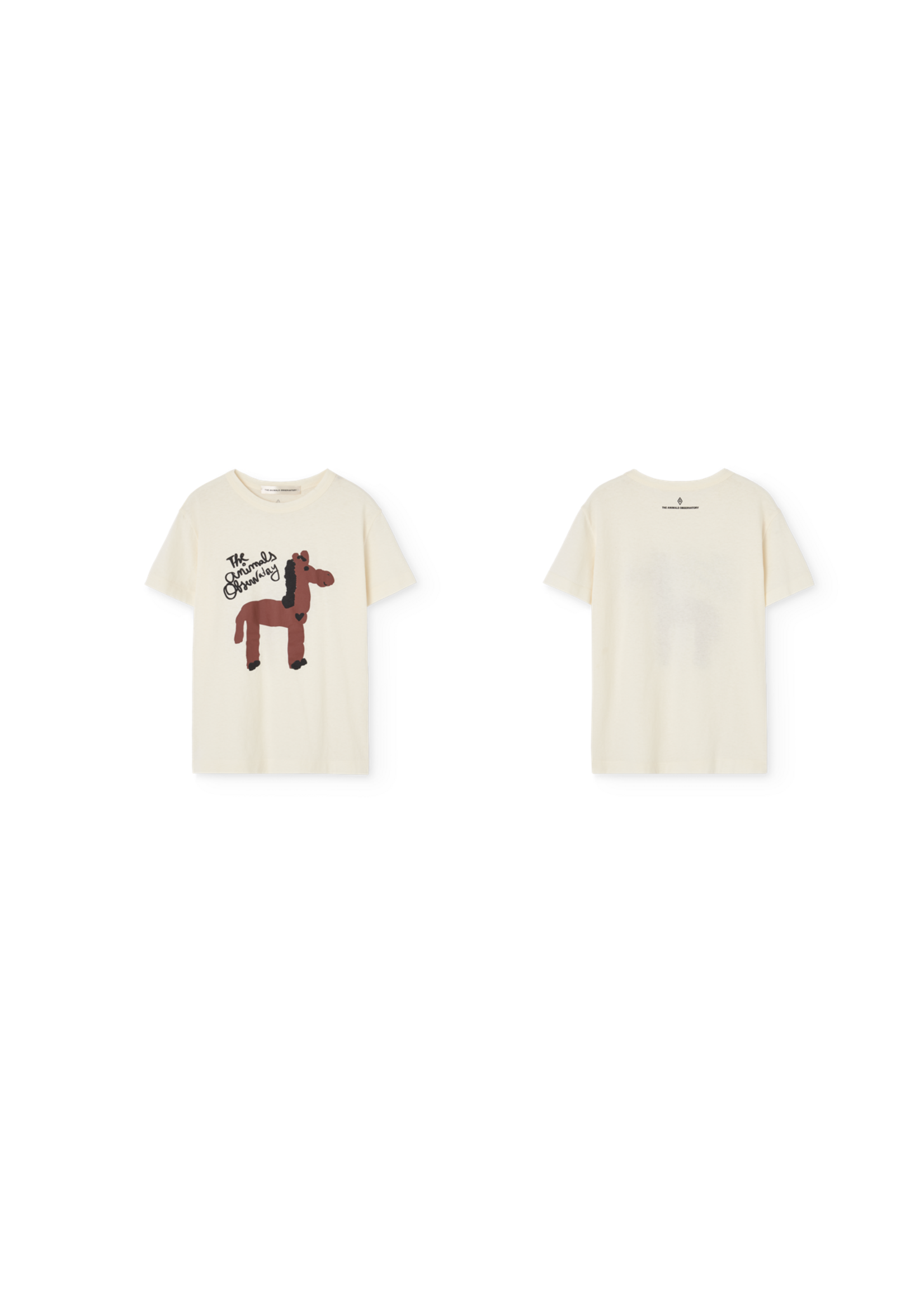 The Animals Observatory TAO T-Shirt Rooster Horse Raw White