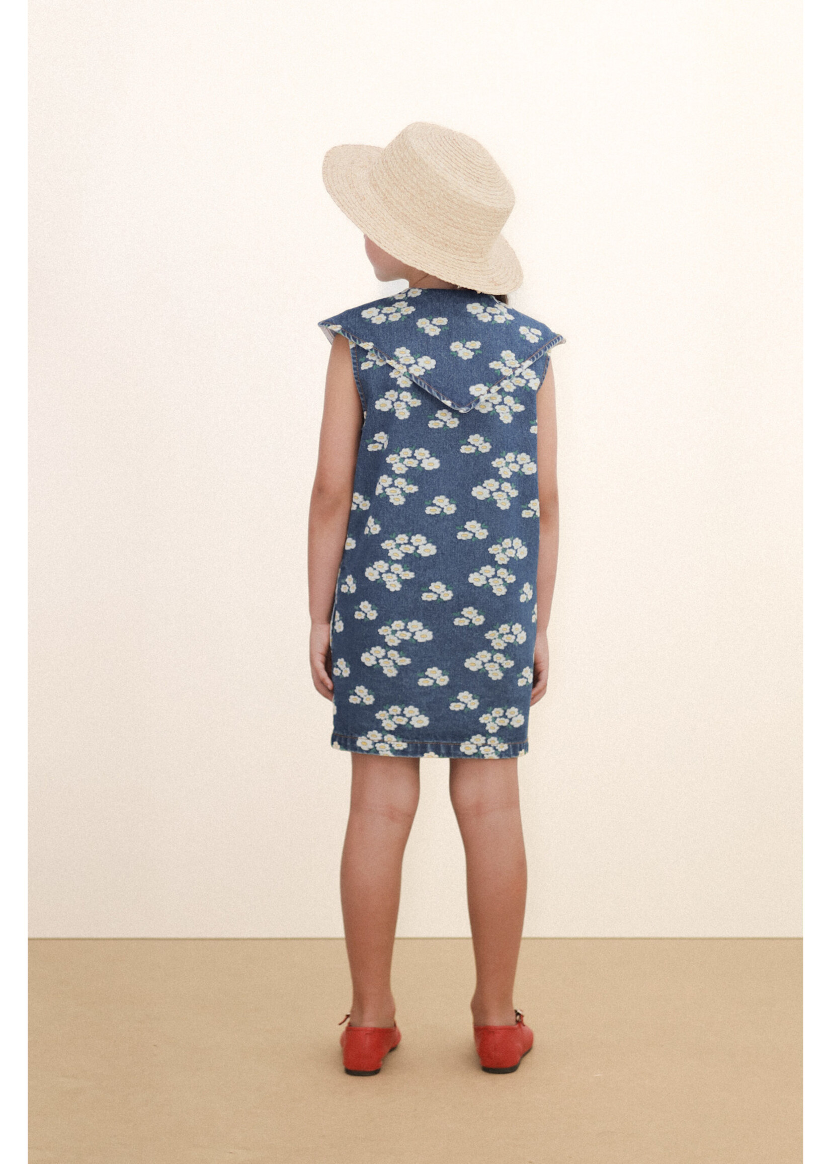 TinyCottons TinyCottons Dress Blossoms Denim