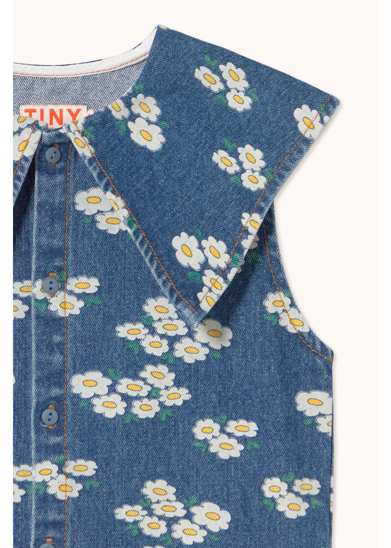 TinyCottons TinyCottons Dress Blossoms Denim