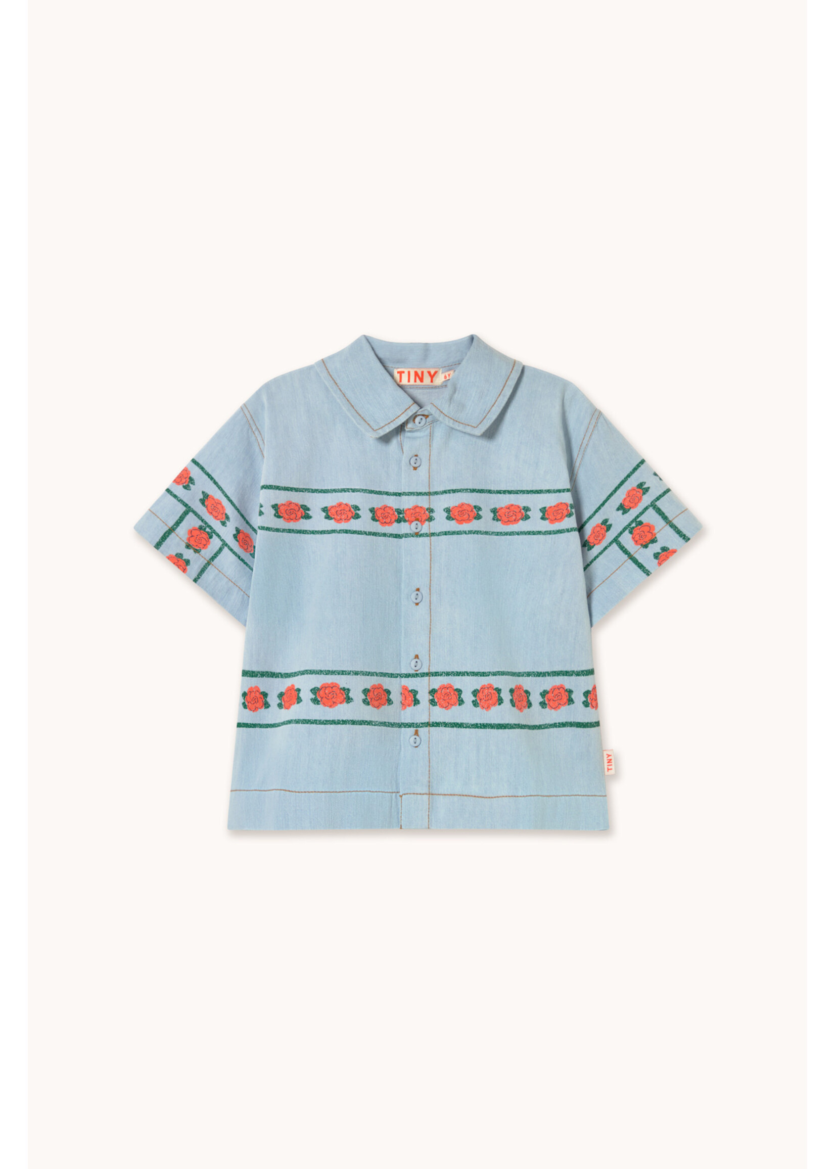 TinyCottons TinyCottons Shirt Roses Light Denim