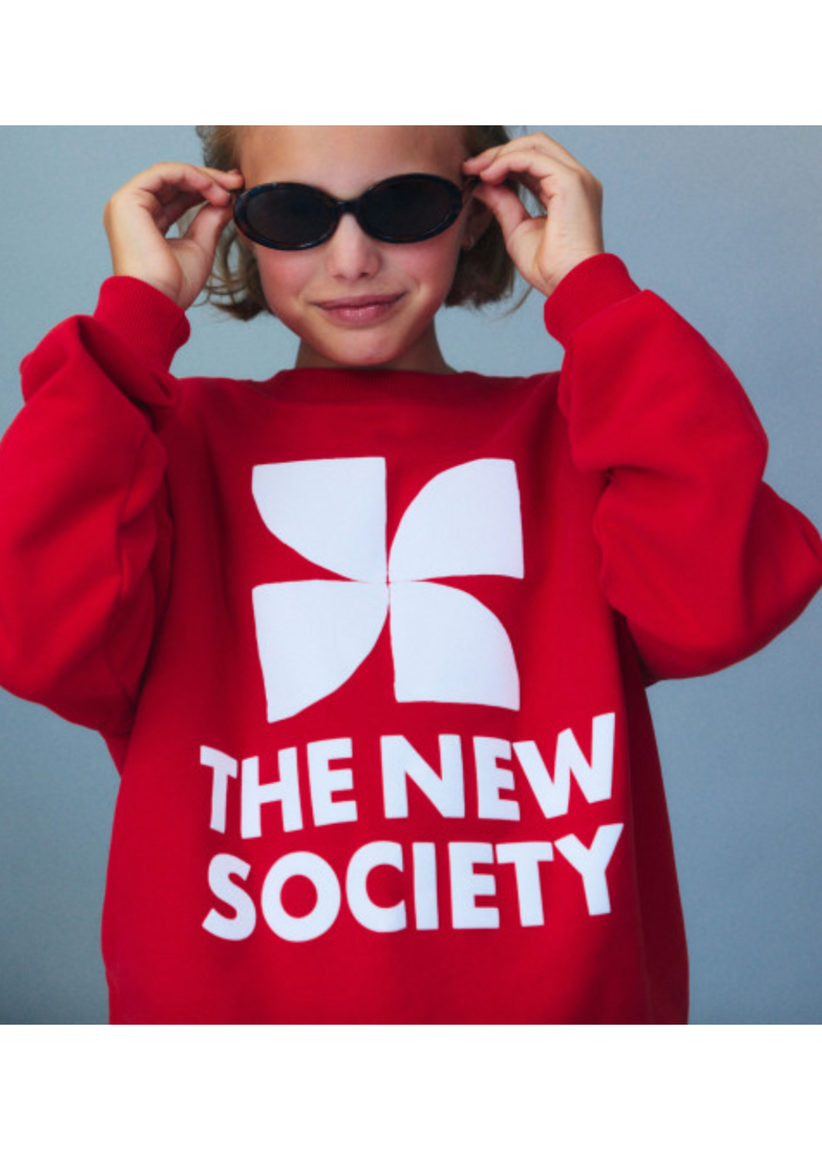 The New Society TNS Teen Sweater Logo Tulip REd