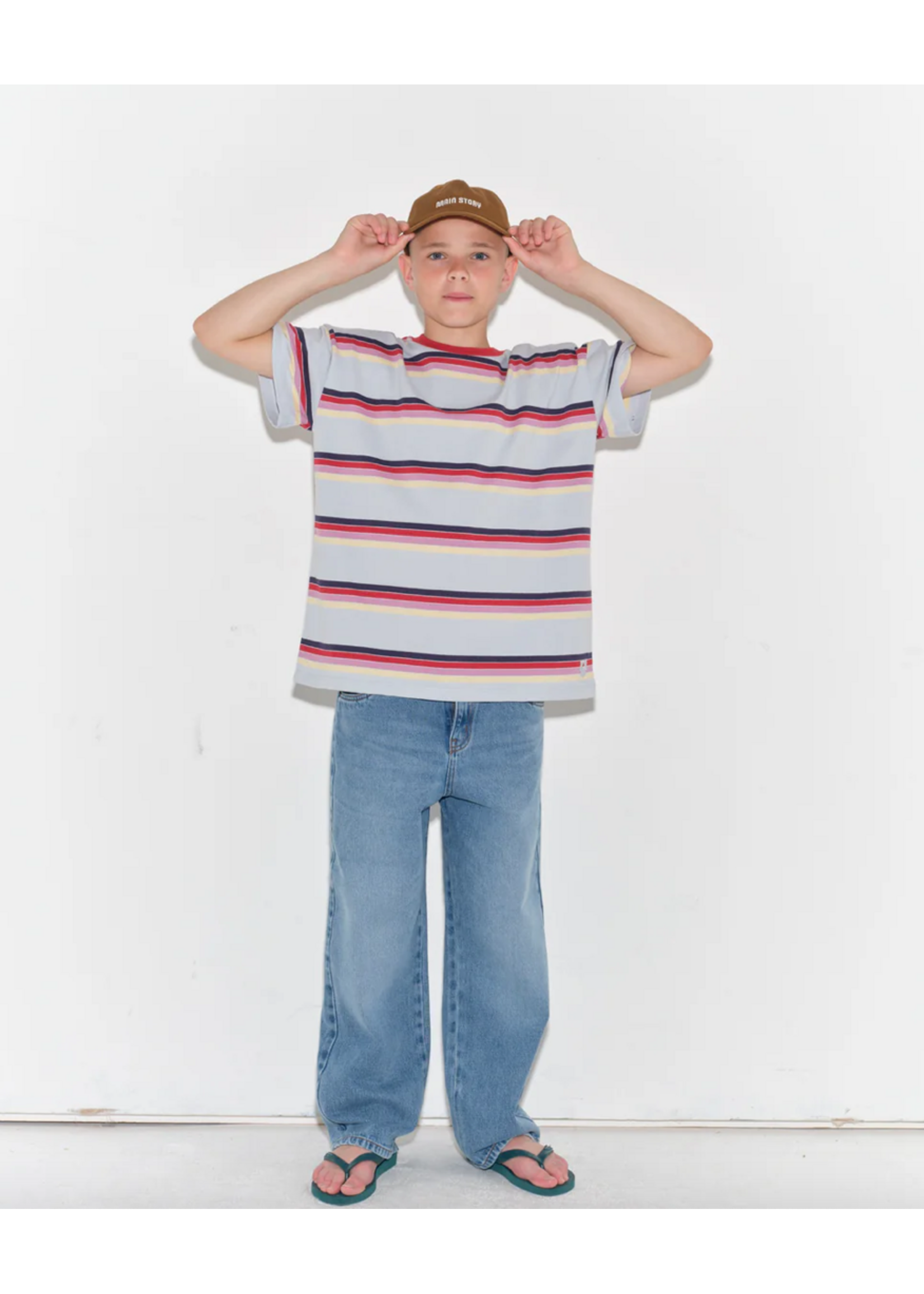 Main Story Main Story Loose T-Shirt Pearl Blue Stripe