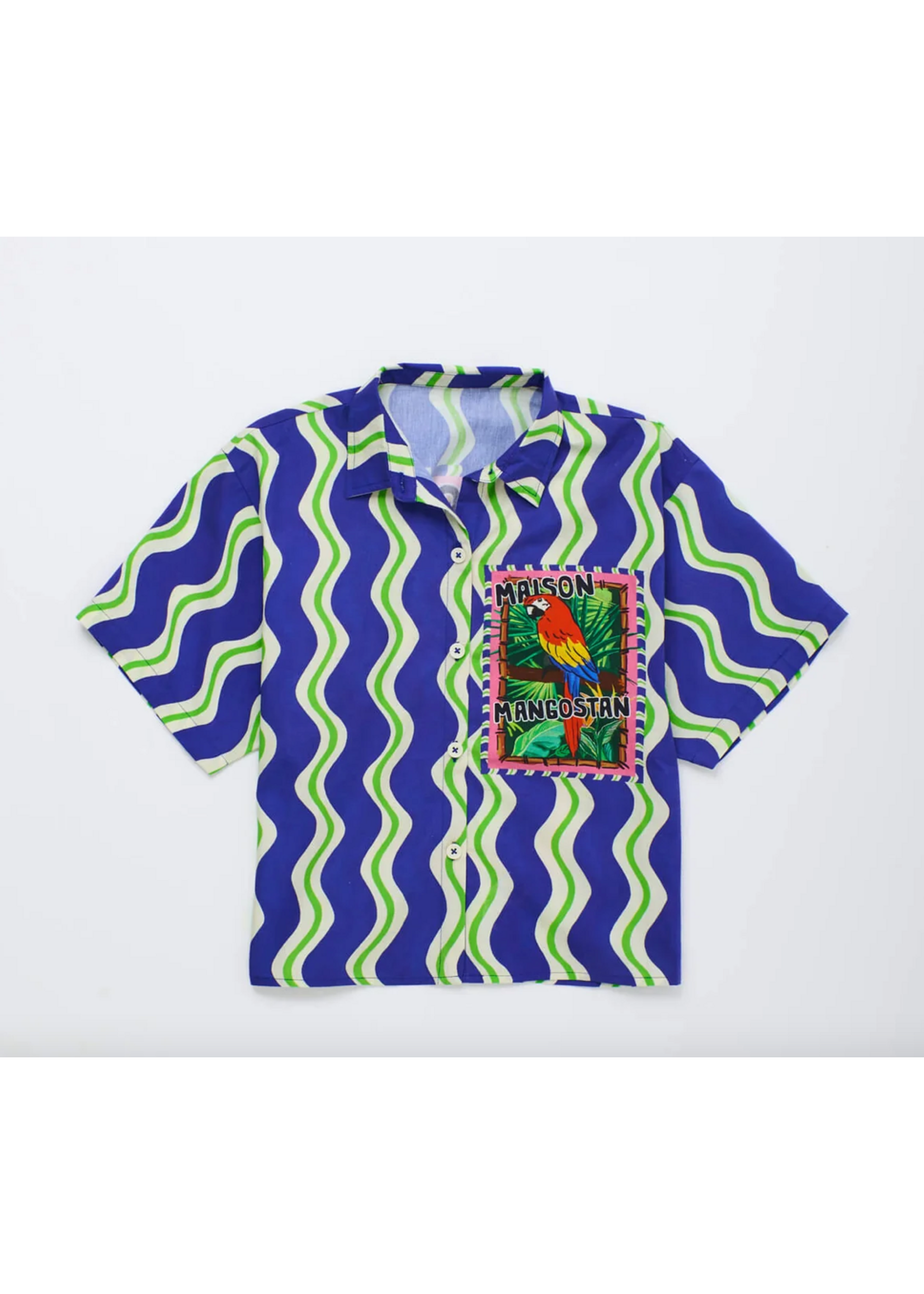 Maison Mangostan Maison Mangostan Shirt Loros Wavy Blue
