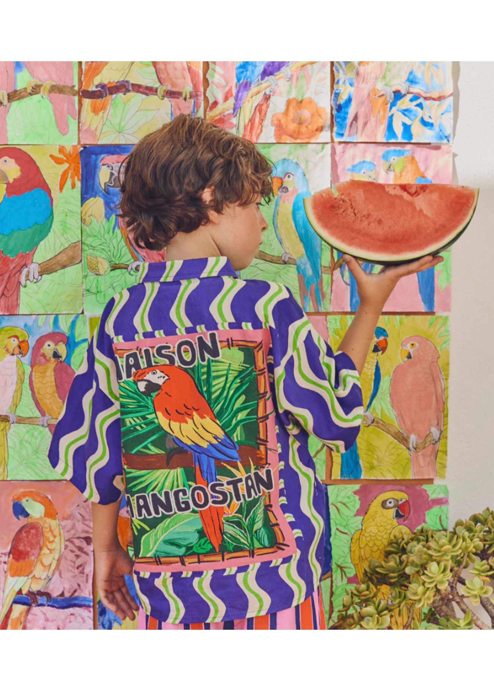 Maison Mangostan Maison Mangostan Shirt Loros Wavy Blue