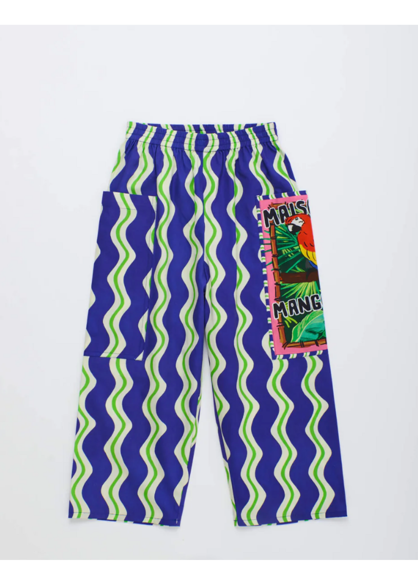 Maison Mangostan Maison Mangostan Pants Loros Wavy Blue