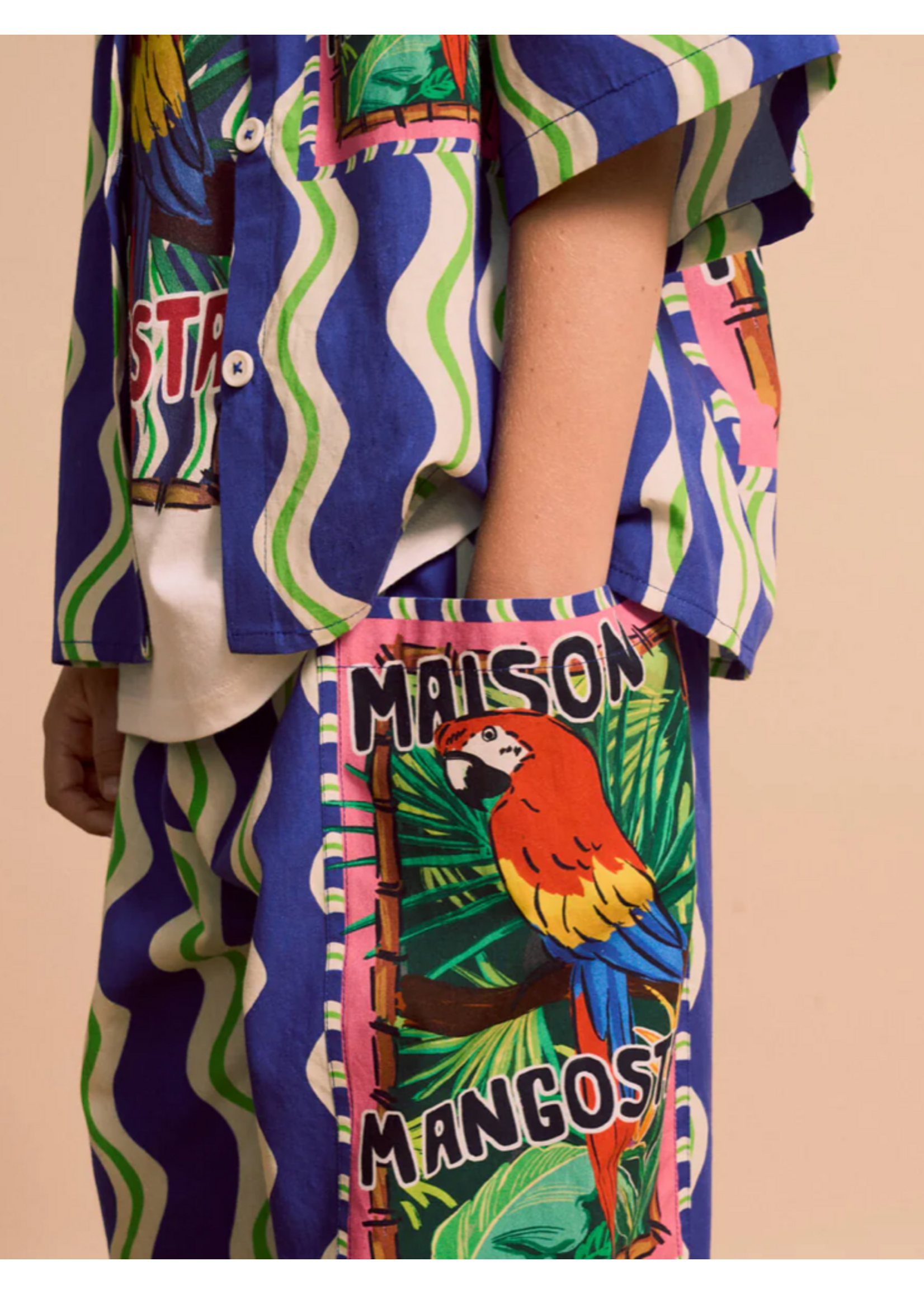 Maison Mangostan Maison Mangostan Pants Loros Wavy Blue