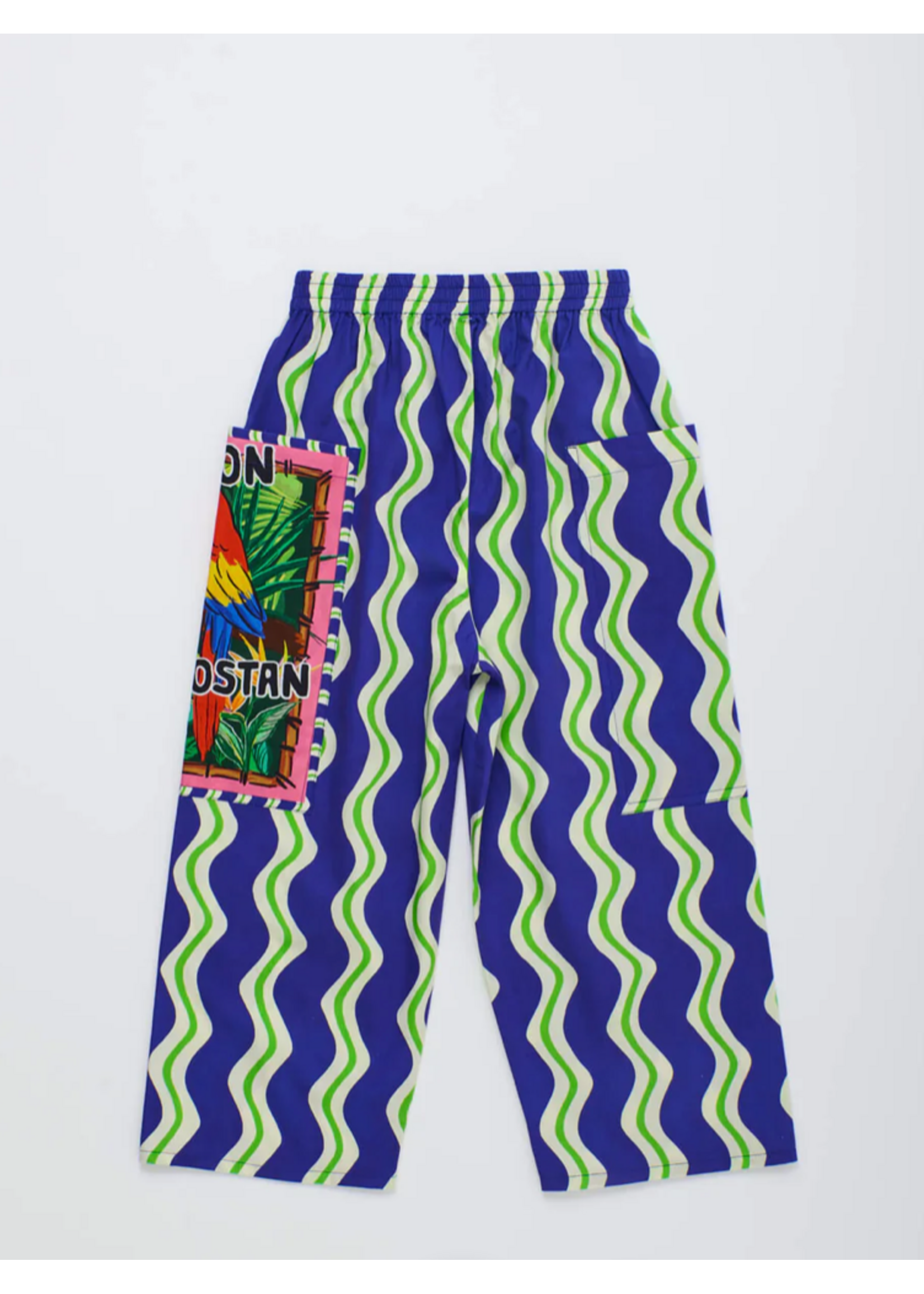 Maison Mangostan Maison Mangostan Pants Loros Wavy Blue